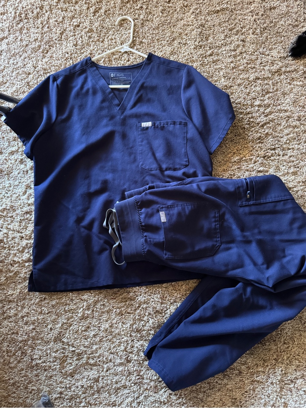 Figs Women's Scrub Top & Jogger Pants in Navy